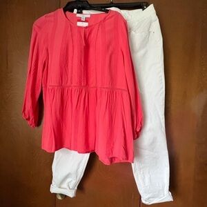 Fever Coral Boho Top NWT Sz M